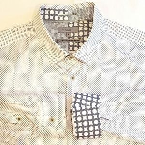 Ted Baker London White Geo Print Casual  Shirt
